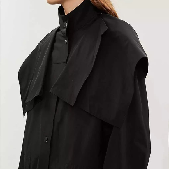 MAJE Trench Coat In Black Sz 1 - Picture 3 of 11